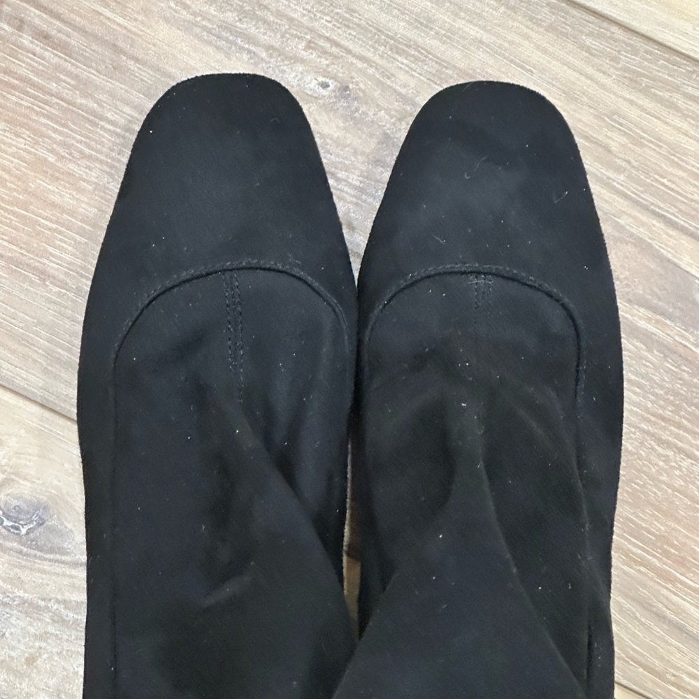 Donald J. Pliner Knee High Black Suede Pull on Heeled Boots Women’s Size 7.5 - Picture 9 of 12